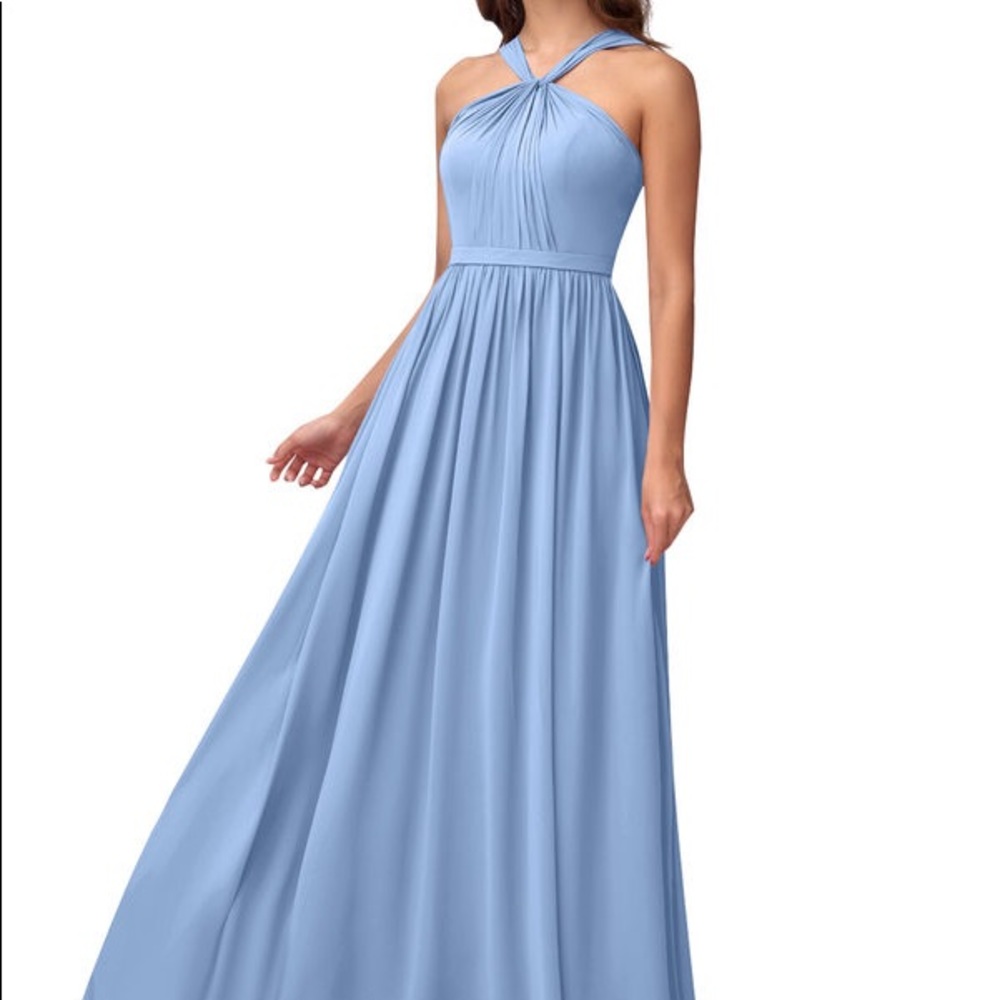 New Azazie Jacey Bridesmaid Dress Steel Blue